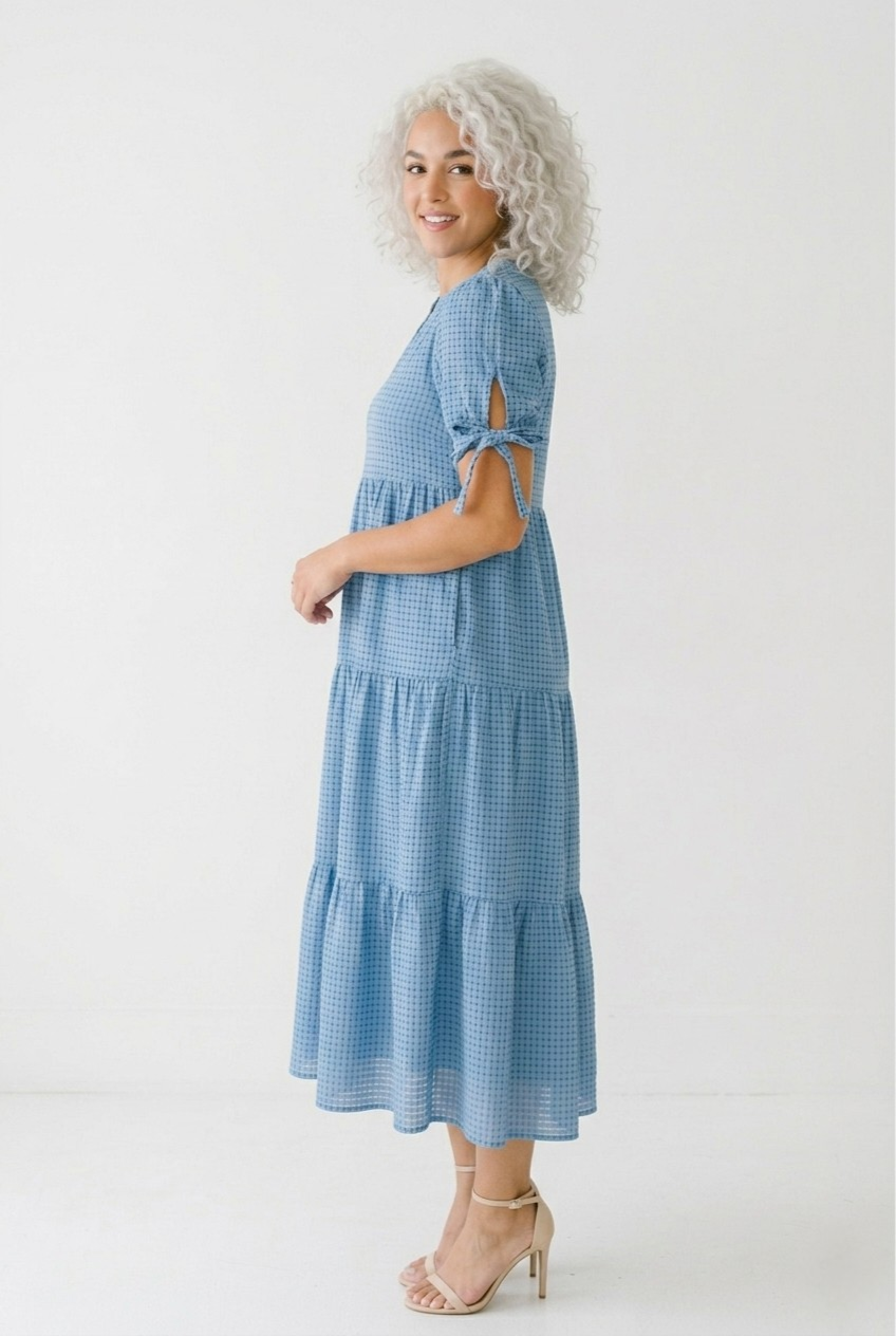 Quadrille Tiered Midi Dress