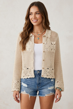 Festonné Crochet Cardigan