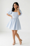 Azurin Puff Sleeve Mini Dress