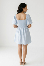 Azurin Puff Sleeve Mini Dress