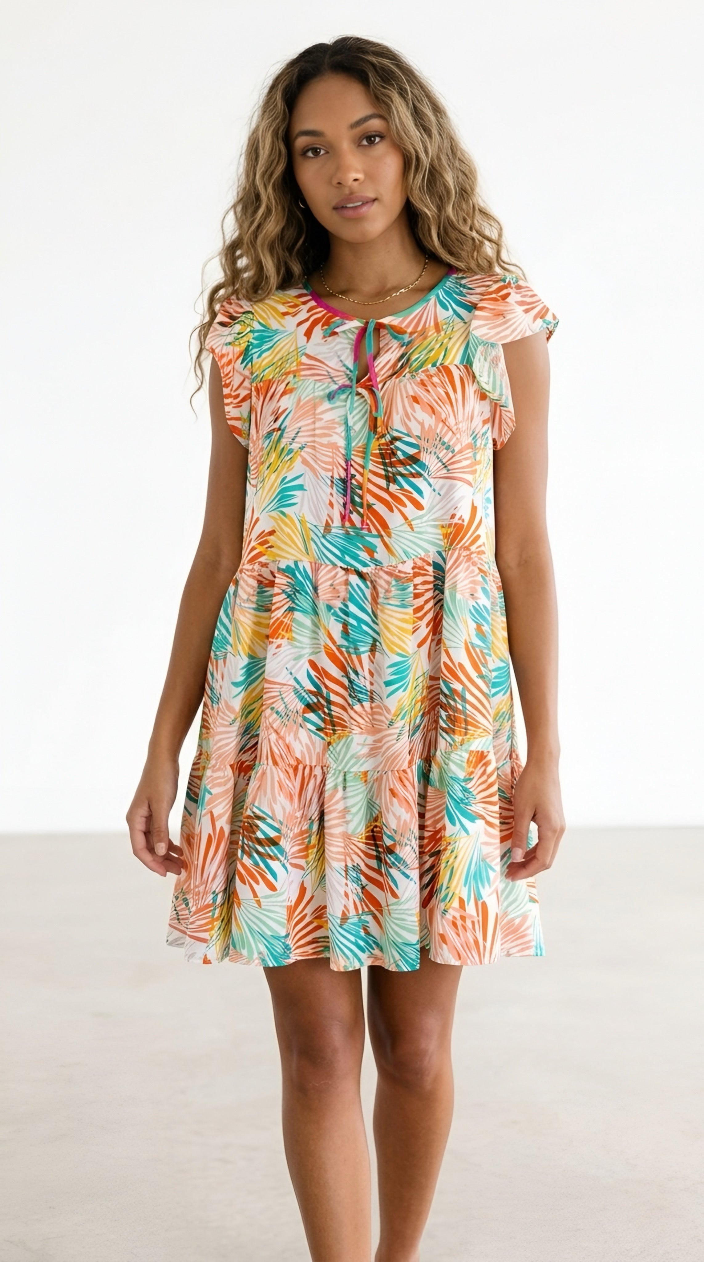 Palmier Tiered Flutter Dress