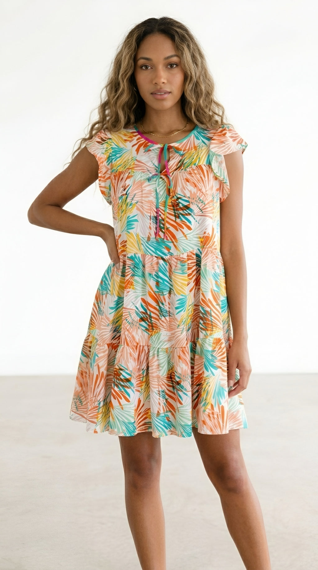 Palmier Tiered Flutter Dress