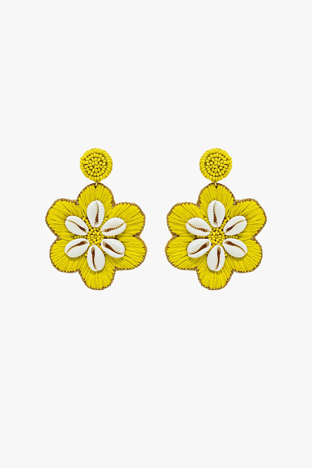 Fleur Raffia Statement Earrings