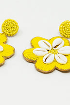 Fleur Raffia Statement Earrings