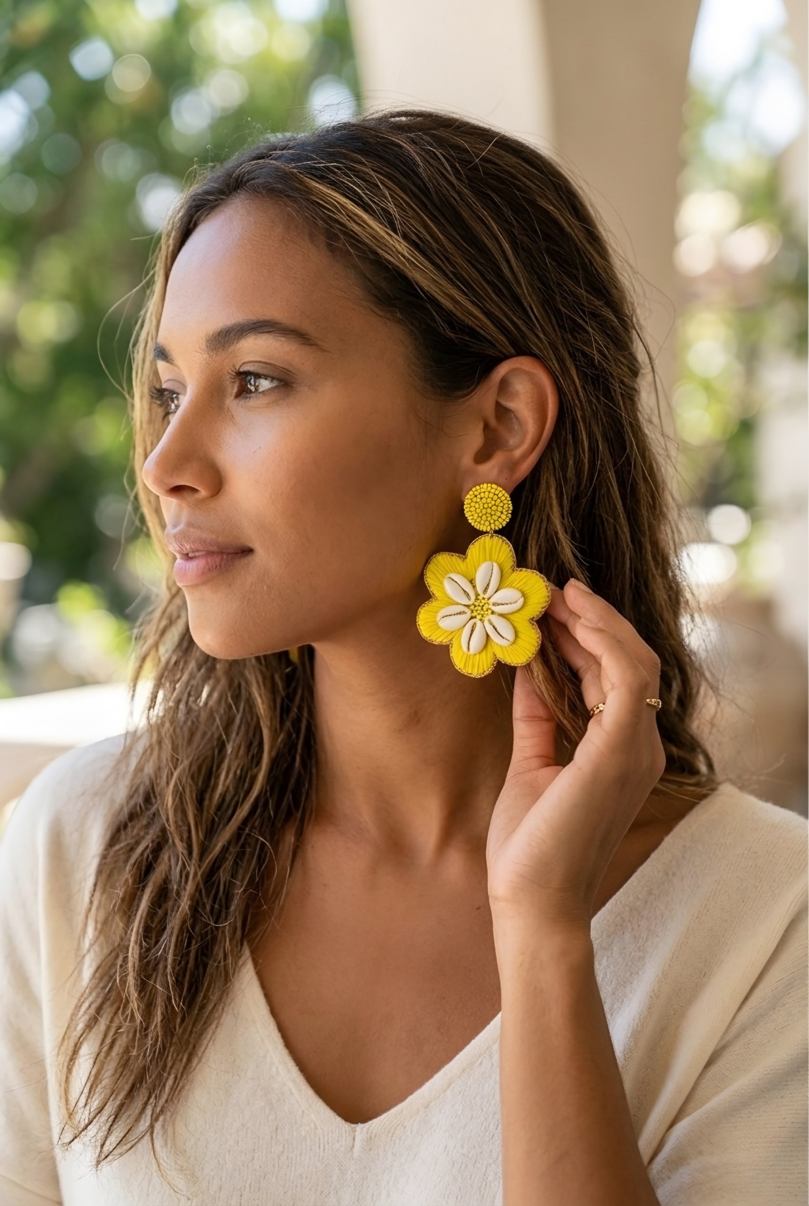 Fleur Raffia Statement Earrings