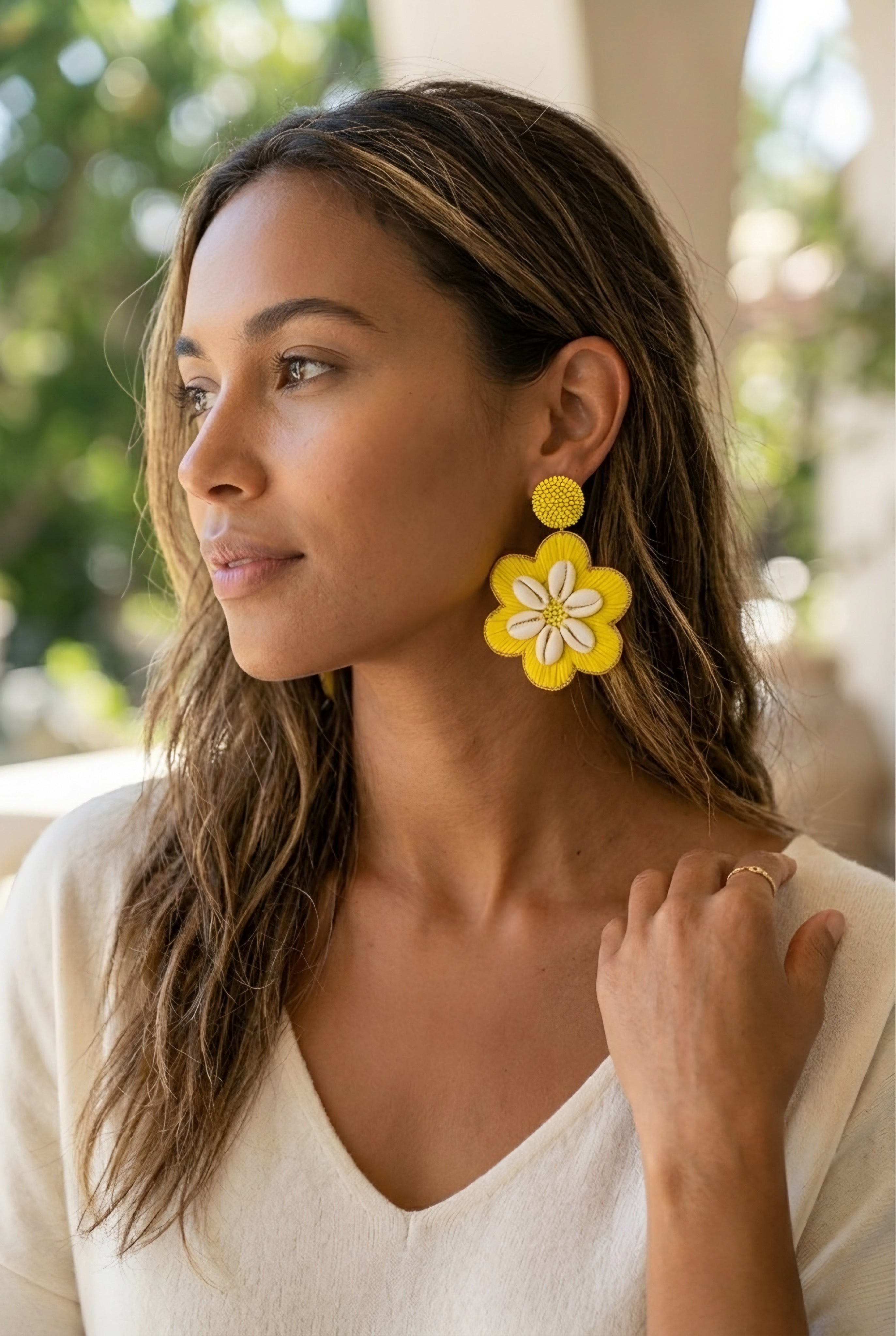 Fleur Raffia Statement Earrings