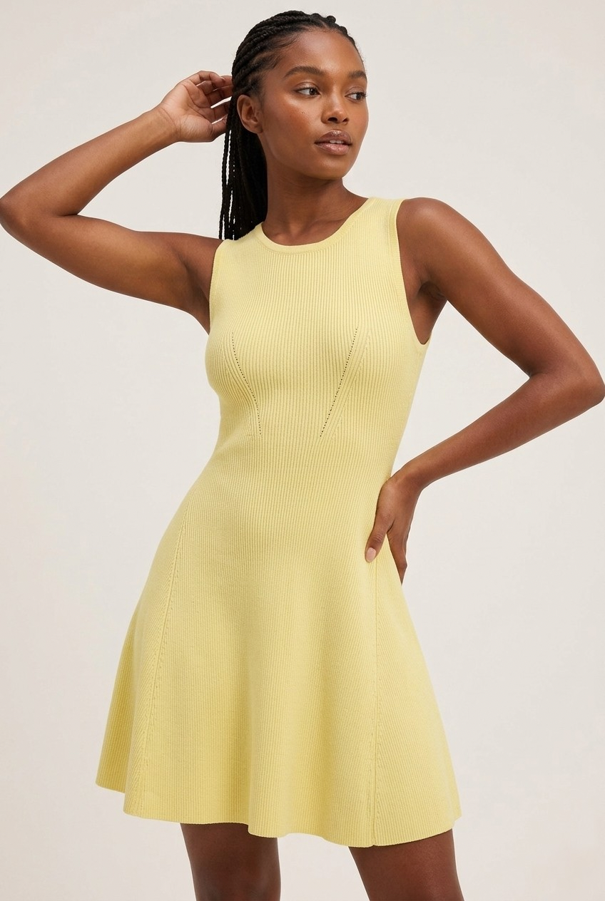 Soleil Ribbed Fit & Flare Dress