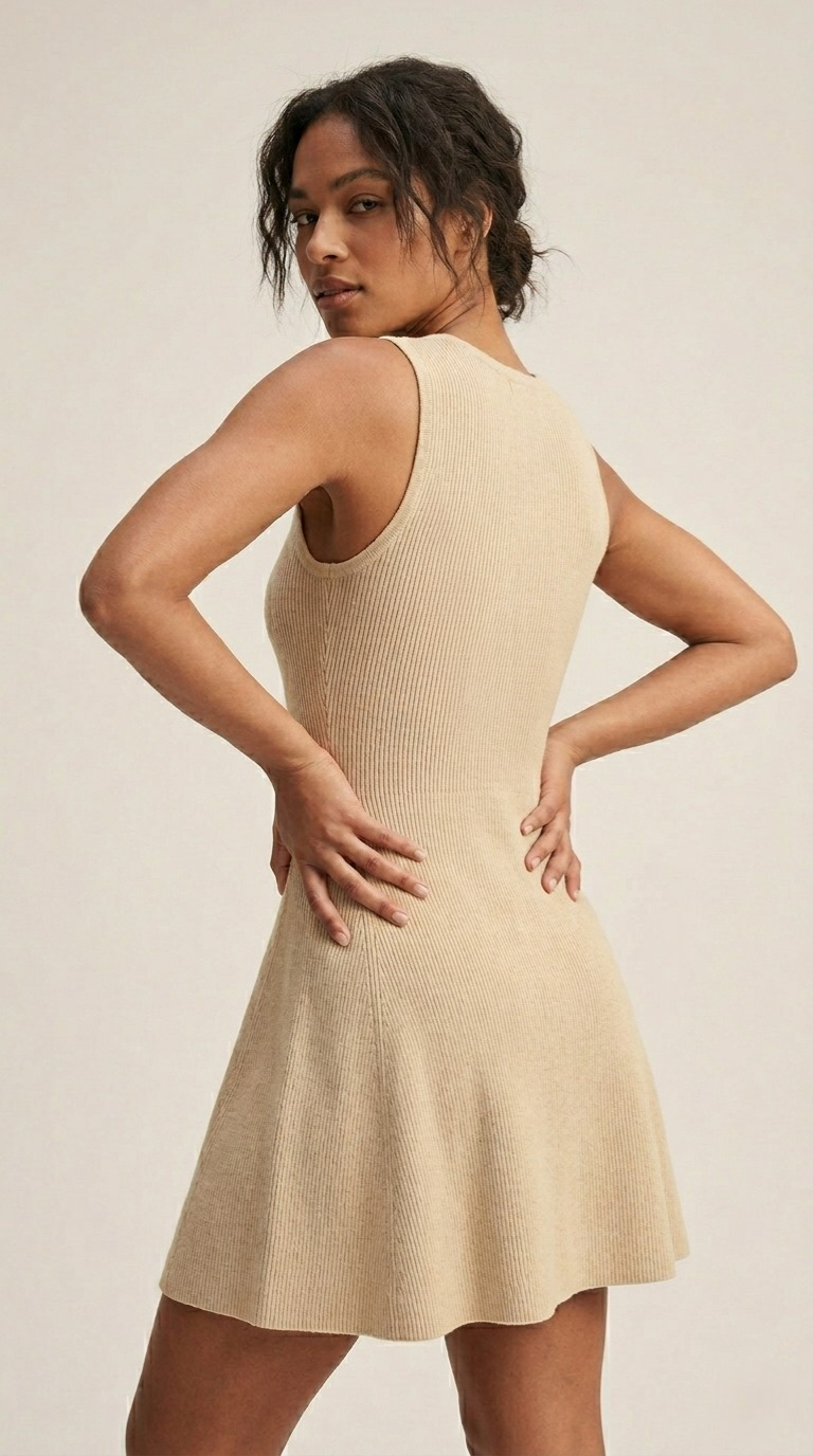 Soleil Ribbed Fit & Flare Dress