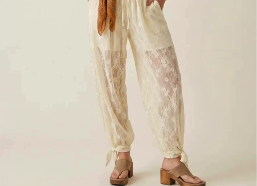 Ficelle Lace Tie Hem Pants