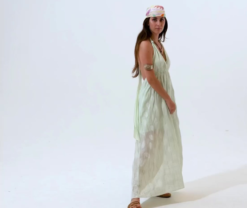 Feuille Mint Lurex Midi Dress