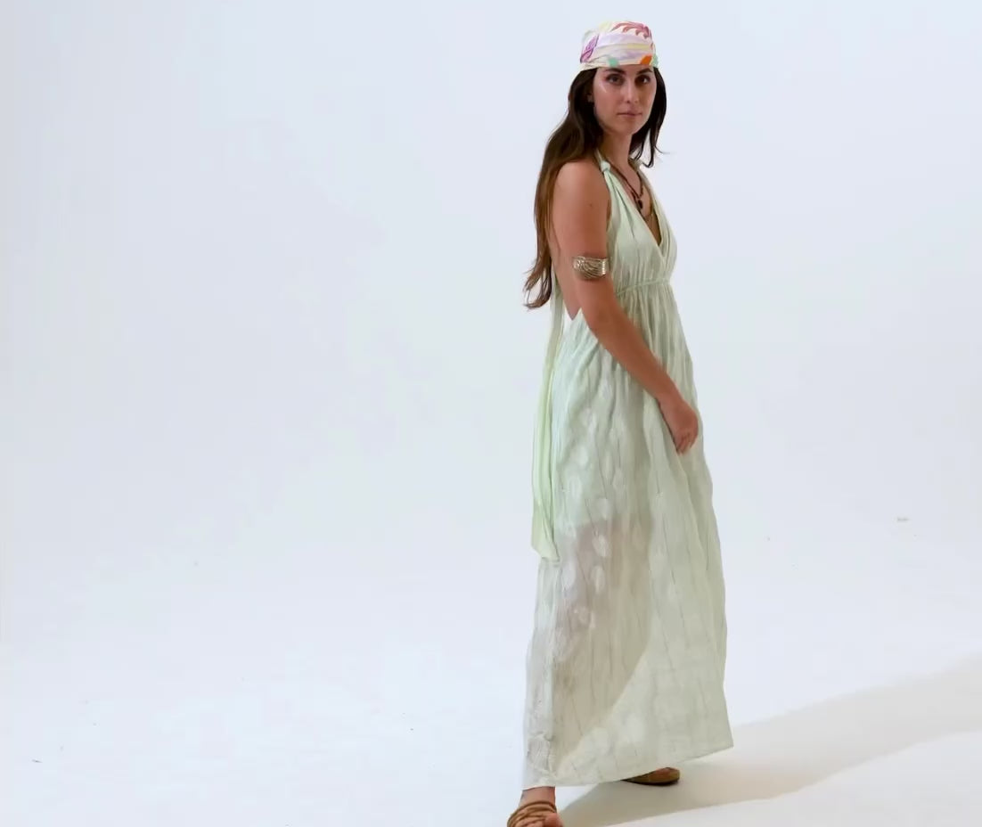Feuille Mint Lurex Midi Dress