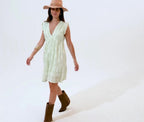 Feuille Mint Lurex Babydoll Dress